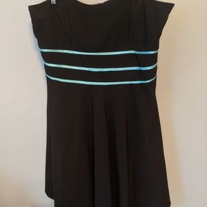Black and teal party dress with tulle bottom